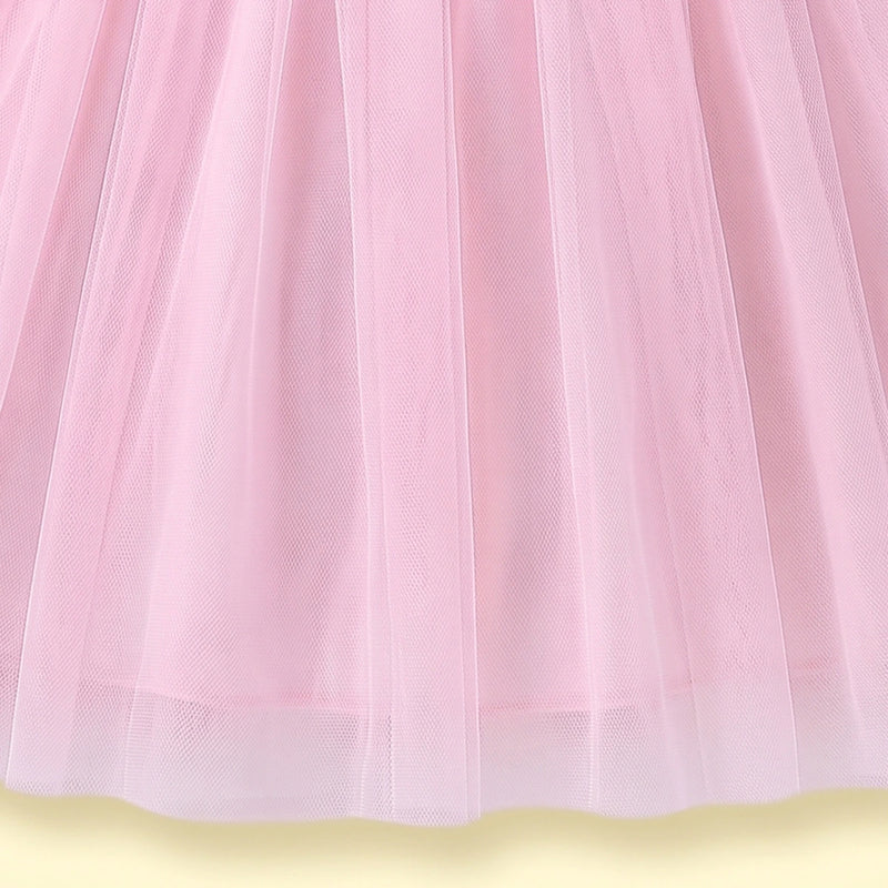 Girls Light Pink Sequins Embellished Party Gown Party Dresses