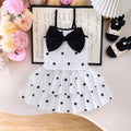 Girls White Polka Dot Print Sleeveless Top With Skirt Sets 2 pc. Sets White 2-3 Y