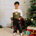 Boys Green Graphics Printed Sweatshirt With Denim Pants Set Sets Green 1-2 Y