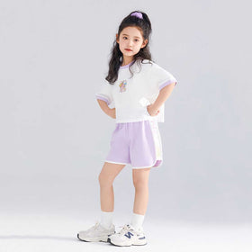 Girls Elasticated Knitted Shorts Shorts   