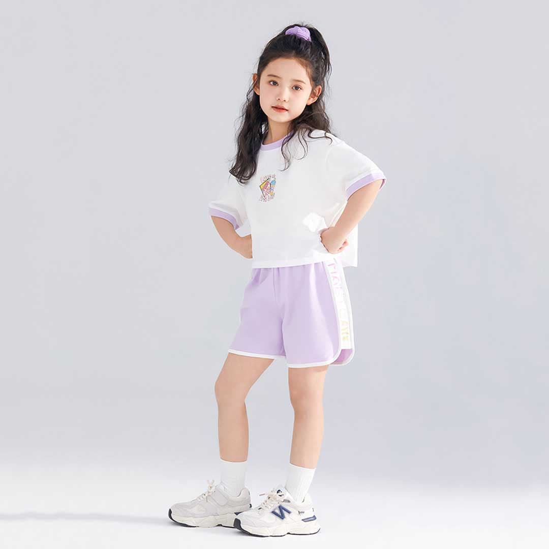 Girls Elasticated Knitted Shorts Shorts   