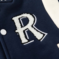 Boys Navy Blue Alphabet Applique Varsity Jacket Coats & Jackets