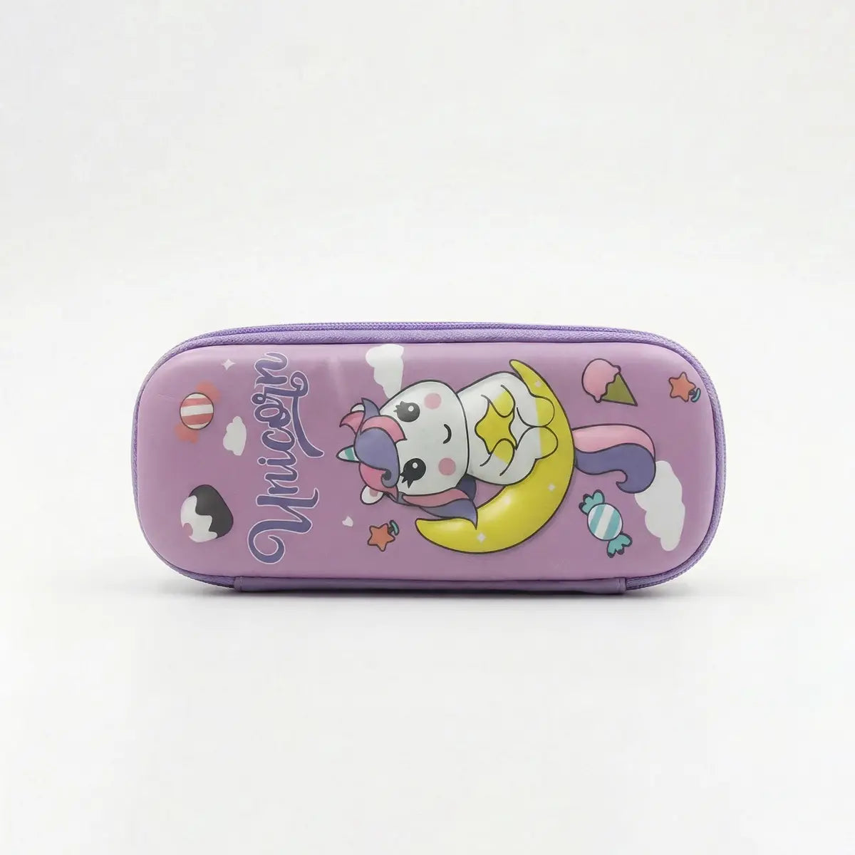 Pencil Pouch for Kids Hard Case School Stationery Organizer Trending Accessories Purple Onesize