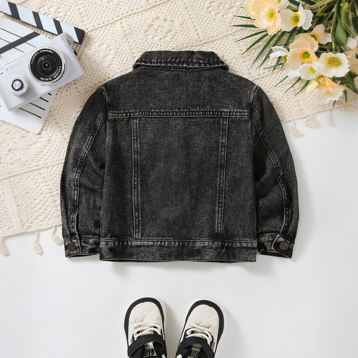 Boys Black Light Wash Denim Jacket Coats & Jackets