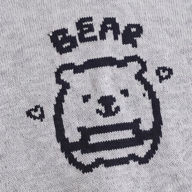 Boys Grey Bear Typographic Knitted Sweater Sweaters & Cardigans