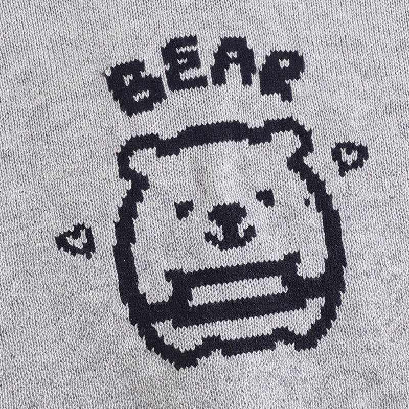 Boys Grey Bear Typographic Knitted Sweater Sweaters & Cardigans
