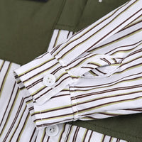 Boys Green Stripes Shirt With Denim Jogger Sets Sets