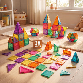 38 Pieces - Magnetic Tiles 3D Building Blocks Set Trending Accessories