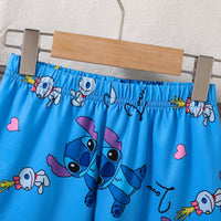 Boys White Cartoon Characters Printed Sleeveless T-Shirt With Shorts Sets 2 pc. Sets