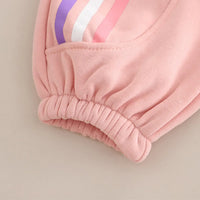 Girls Pink Applique Regular Sweatshirt With Trousers Sets 2 pc. Sets