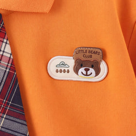 Boys Orange Polo Sweatshirt & Denim Pants Sets Sets
