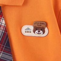 Boys Orange Polo Sweatshirt & Denim Pants Sets Sets