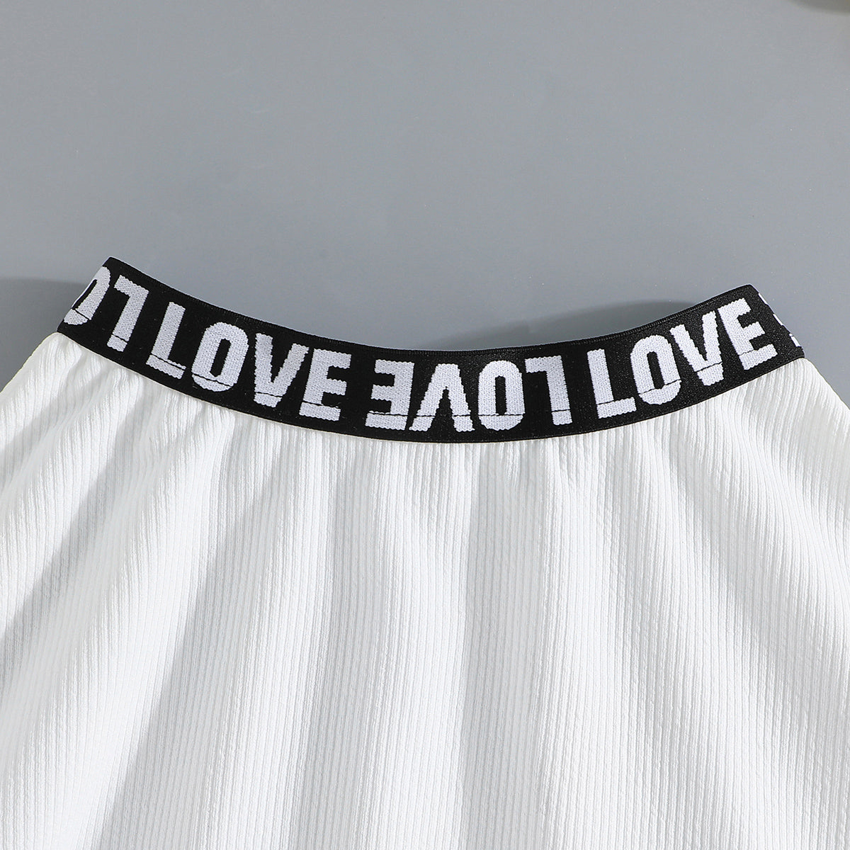 Girls White Sleeveless Crop Top with Flared Skirt Set 2 pc. Sets