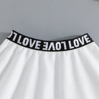 Girls White Sleeveless Crop Top with Flared Skirt Set 2 pc. Sets