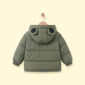 Boys Army Green Fleece-Lined Hooded Puffer Jacket Coats & Jackets
