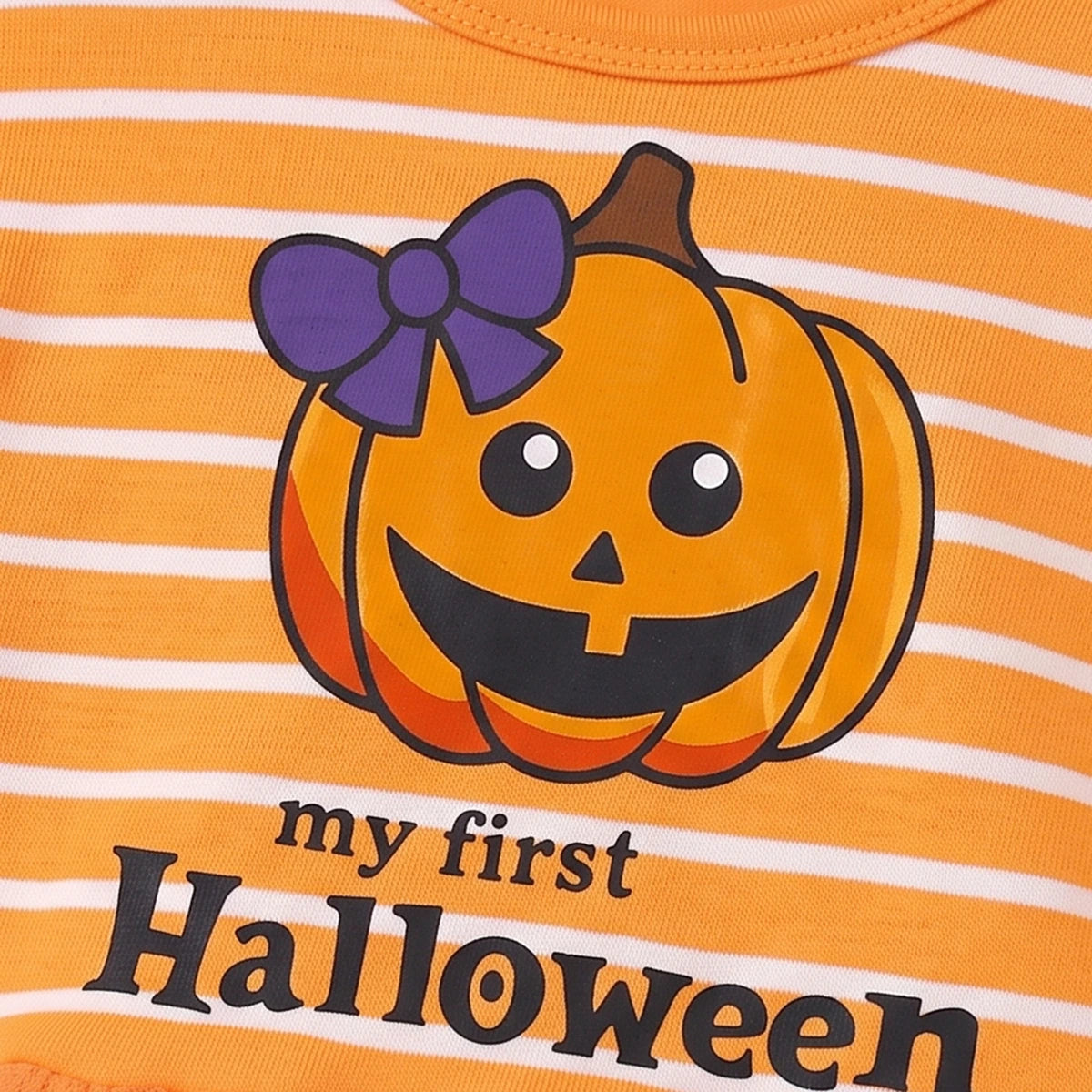 Girls Orange My First Halloween Print Fit & Flare Dress Casual Dresses