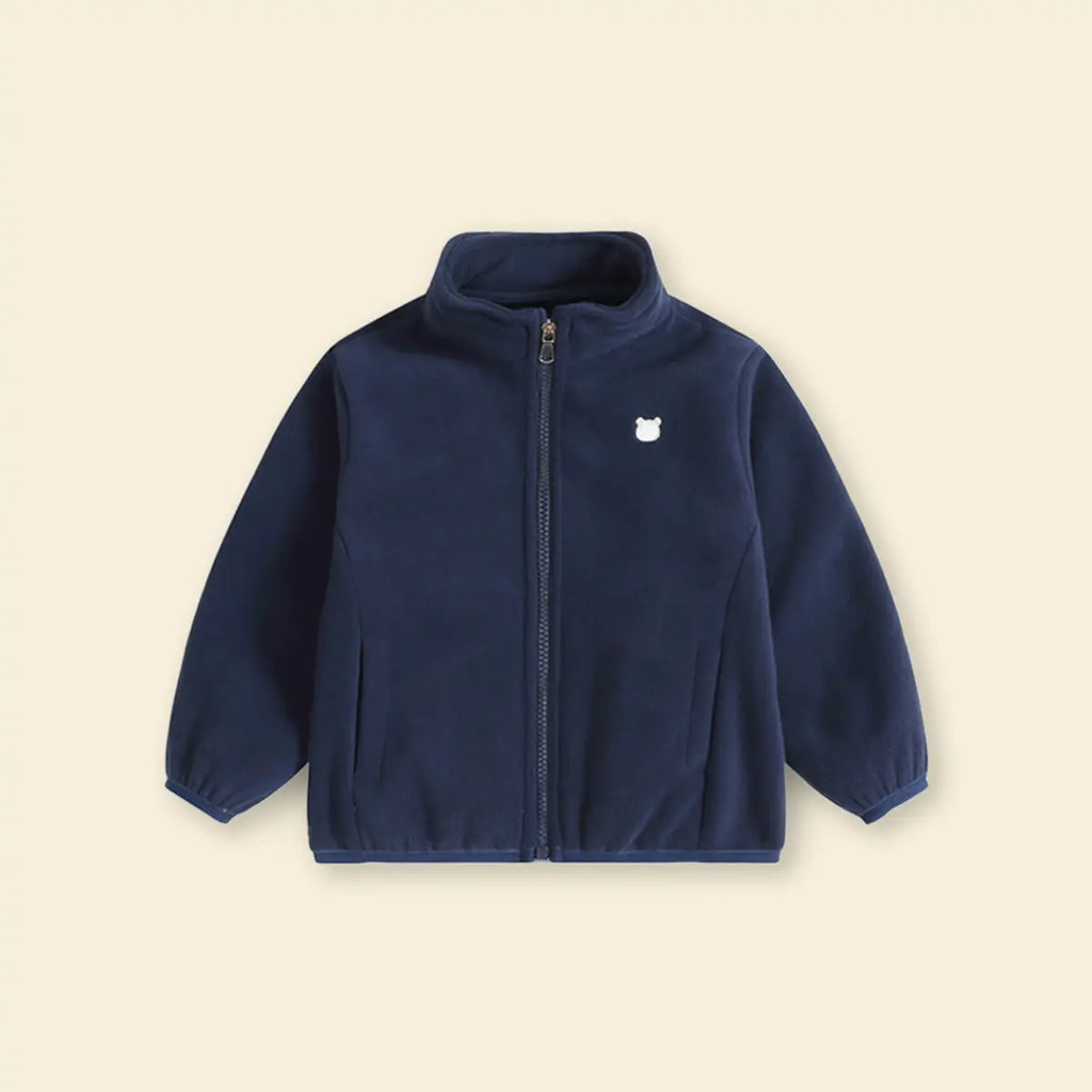 Boys Navy Blue Fleece Zipper Jacket Coats & Jackets