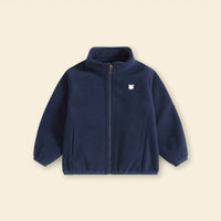 Boys Navy Blue Fleece Zipper Jacket Coats & Jackets