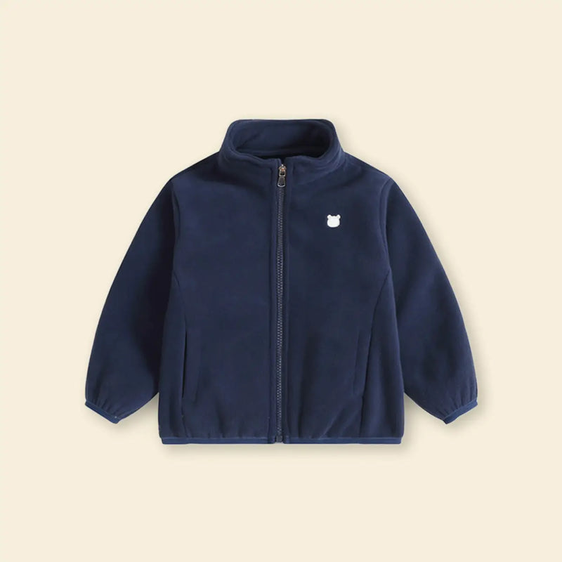 Boys Navy Blue Fleece Zipper Jacket Coats & Jackets