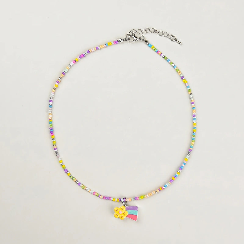 Pack Of 5 Girls Multicolour Charm Beaded Necklace Sets Necklace and Chains