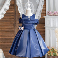 Girls Sleeveless Fit & Flare Party Dress Party Dresses Dark Blue 4-5 Y 