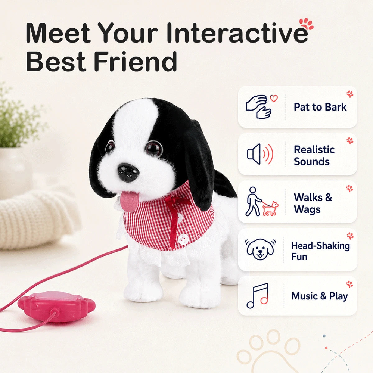 Duffy Dog RC Walking Barking Musical Plush Toy Interactive Gift Kids Boys and Girls 3 Years Plus Trending Accessories