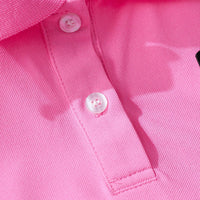 Girls Dark Pink Puff Sleeve Polo Top & Skirt Co-ord Set Sets