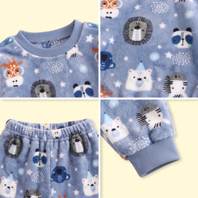 Boys Blue Animal Print Fleece Sweatshirt & Pants Sets 2 pc. Sets