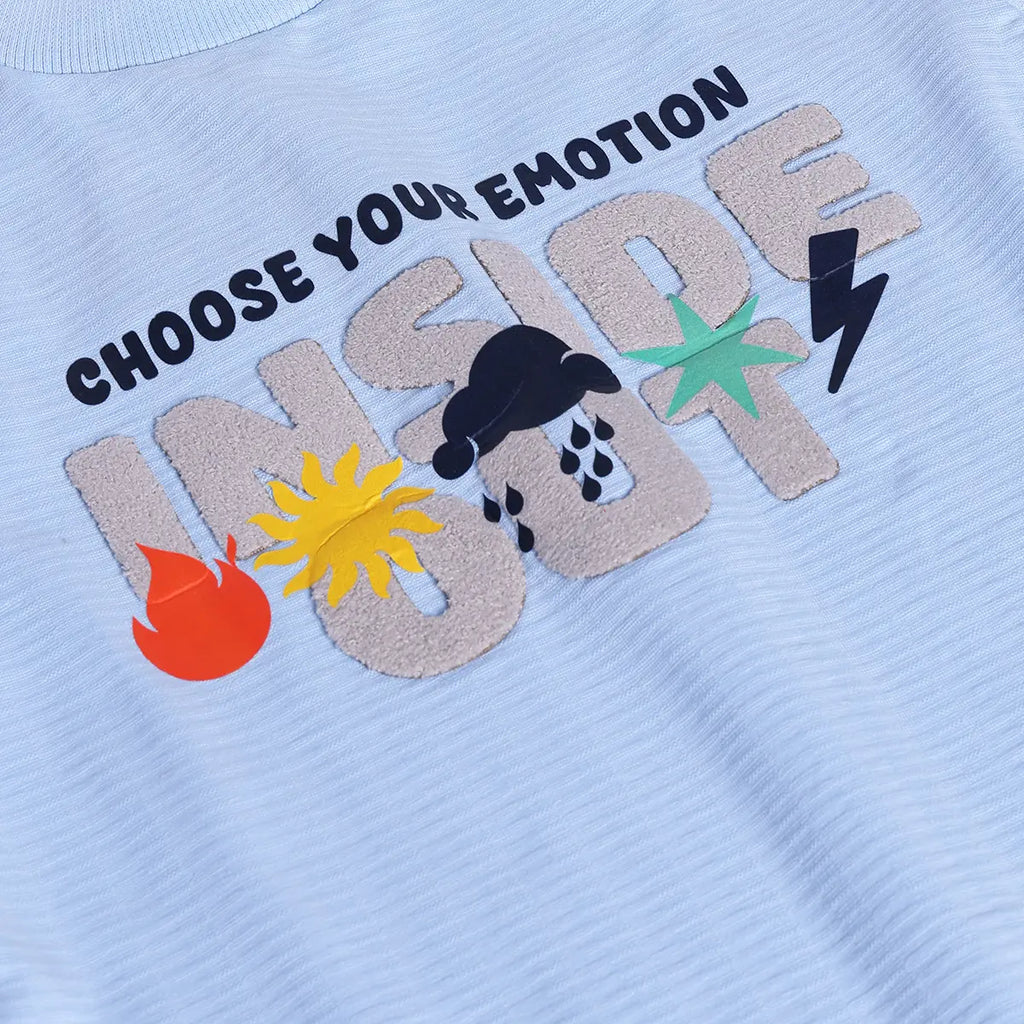 Boys Blue Typographic Applique Short Sleeve T-Shirt With Elasticated Shorts Sets 2 pc. Sets