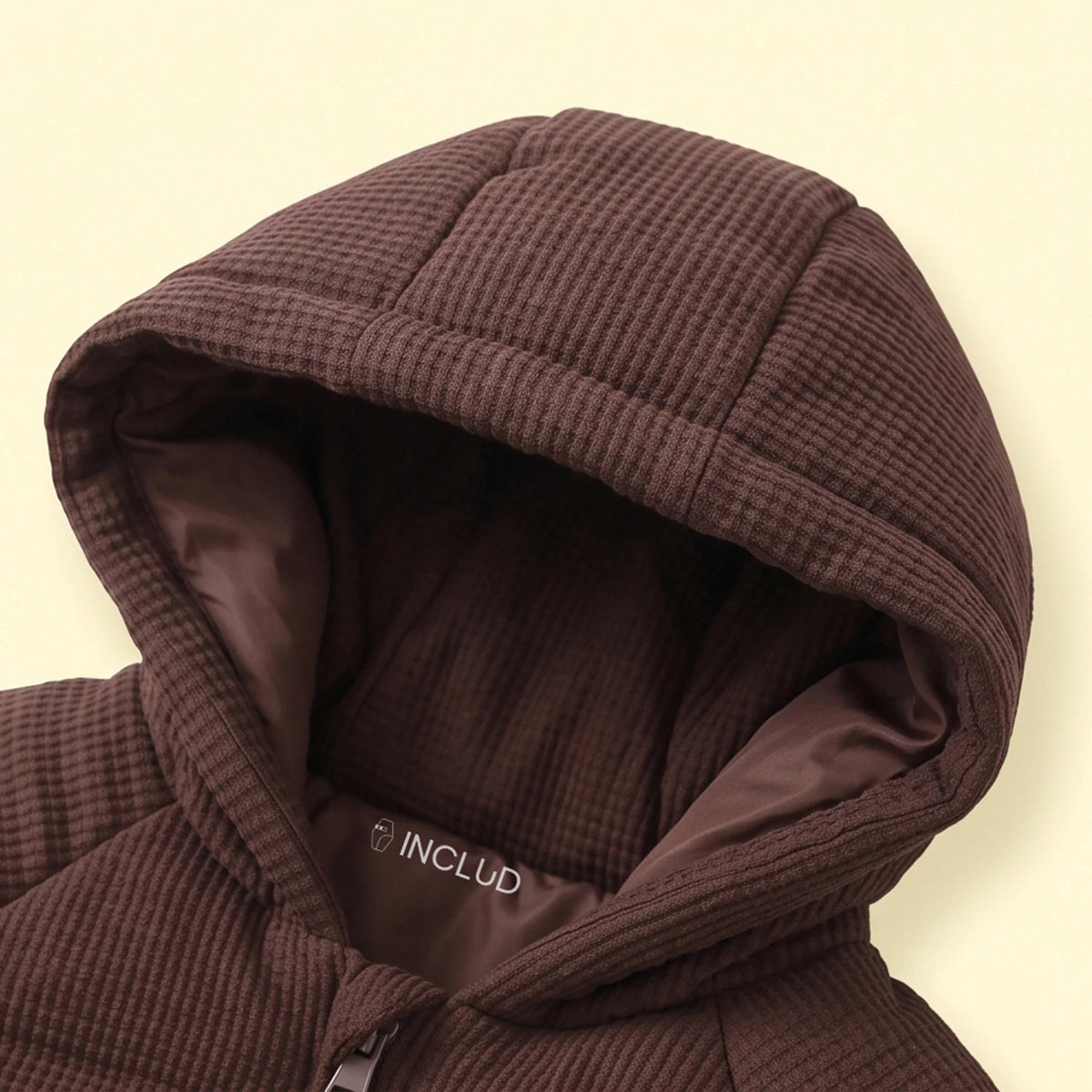Boys Dark Brown Textured Hooded Zip-up Jacket Coats & Jackets