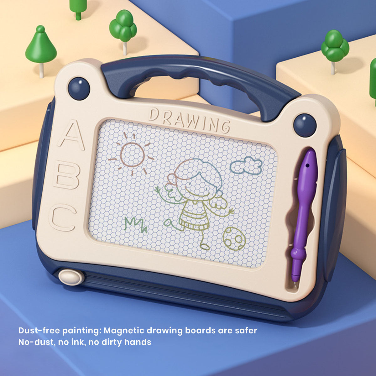 Kids Blue Magnetic Erasable Drawing Board Trending Accessories
