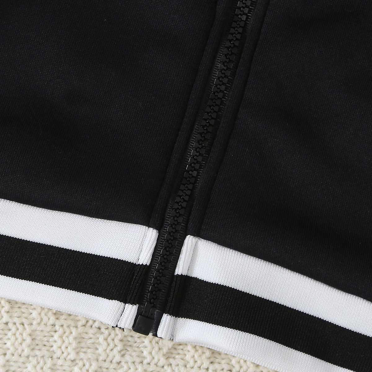 Boys Black Solid Varsity Winter Jacket Coats & Jackets