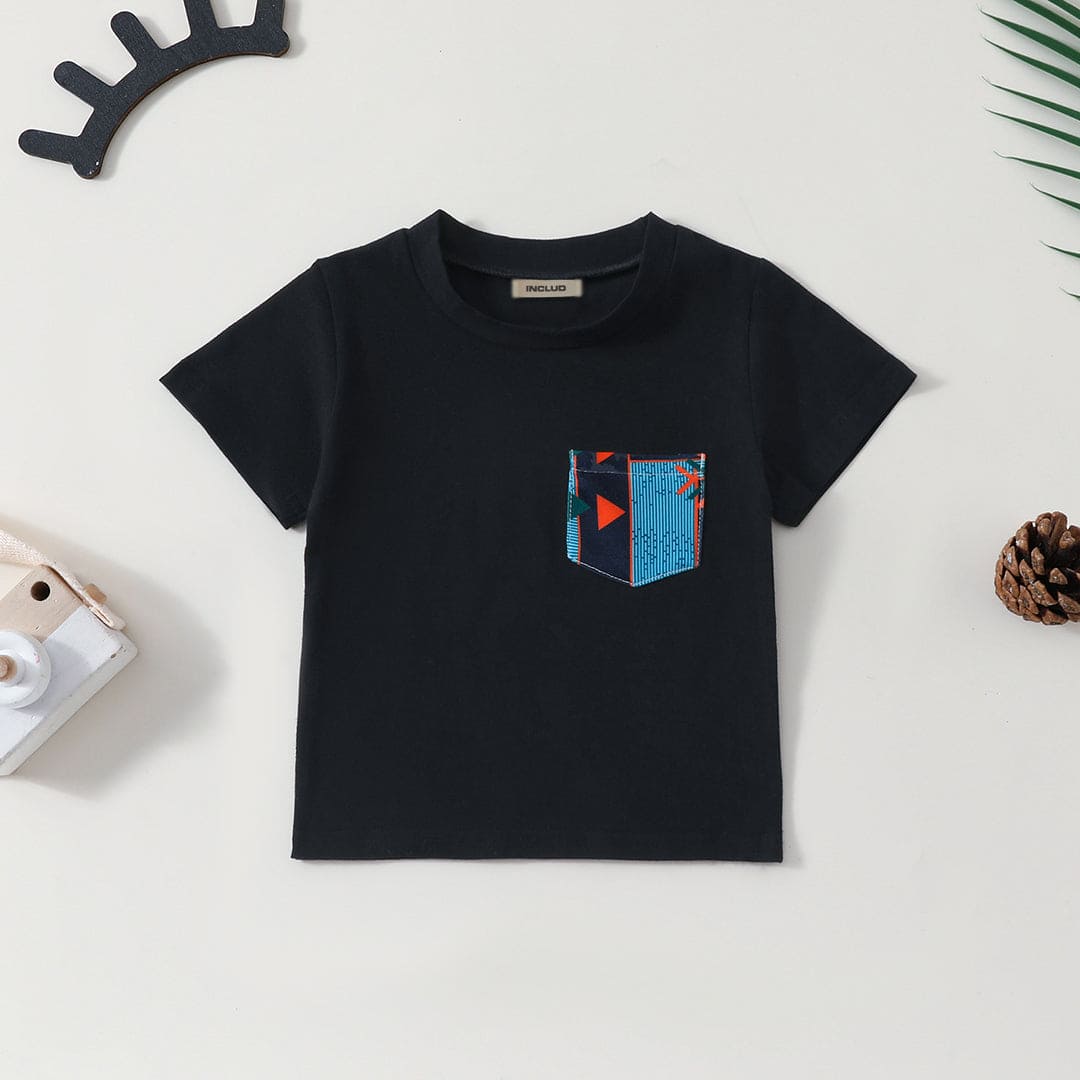 Boys Short Sleeve T-Shirt With Printed Shorts Set Sets   