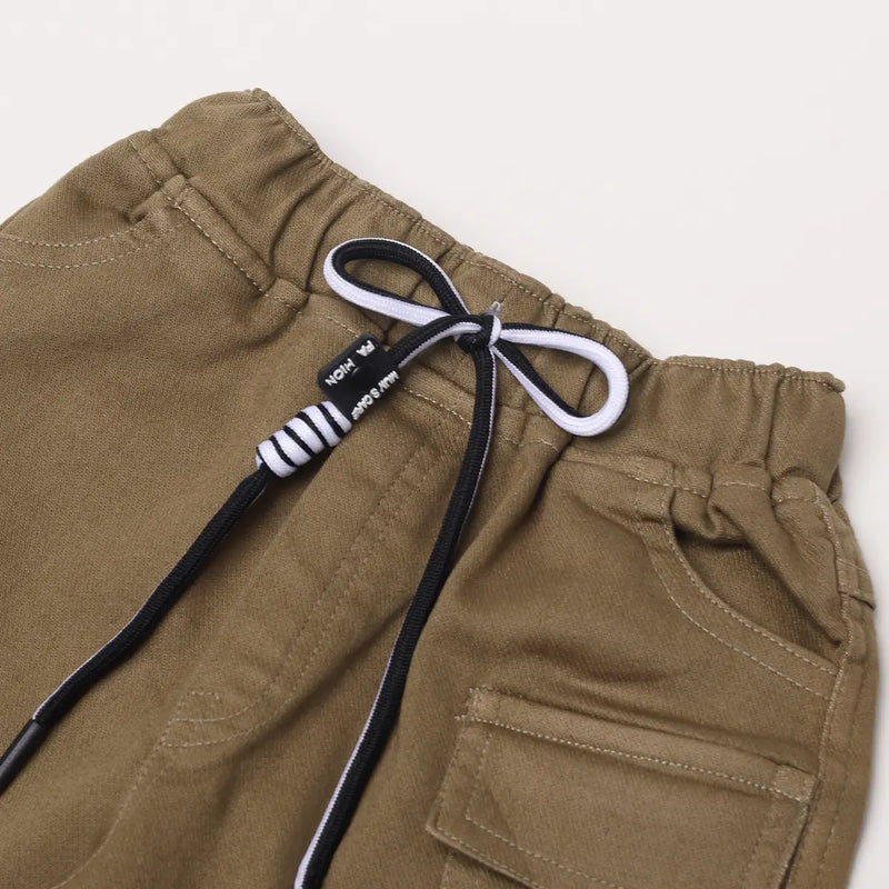 Boys Brown Striped Short Sleeves Shirt With Graphic T-Shirt And Shorts Sets Sets