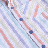Boys Blue Stripes Shirt With Printed T-Shirt & Twill Shorts Sets 3 pc. Sets