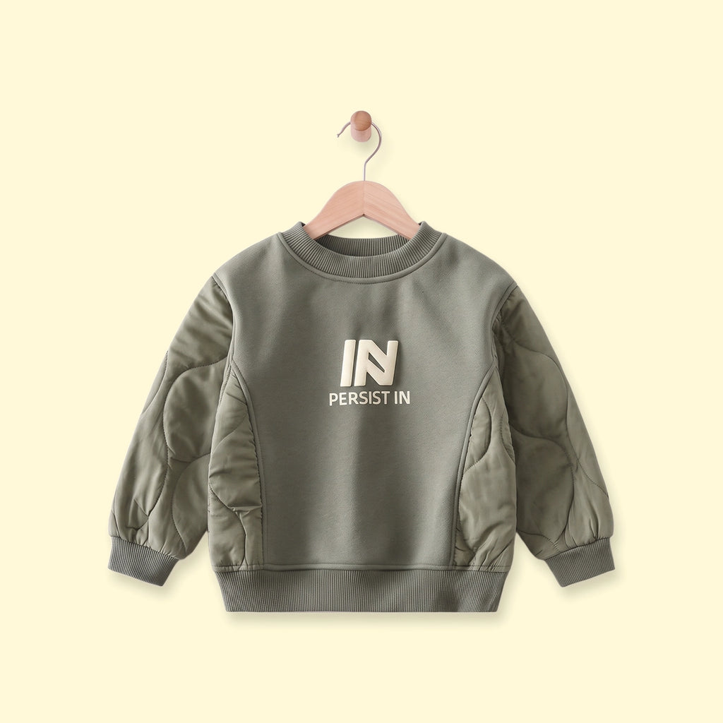 Boys Sage Green Typographic Long Sleeve Sweatshirt Sweatshirts & Hoodies Green 1-2 Y