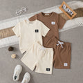 Boys Multicolor Self-Stripes T-Shirt With Shorts Sets - Pack Of 2 Sets Multicolor 3-4 Y