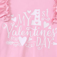 Girls Pink Typography Print Top With Flared Pants Sets 2 pc. Sets