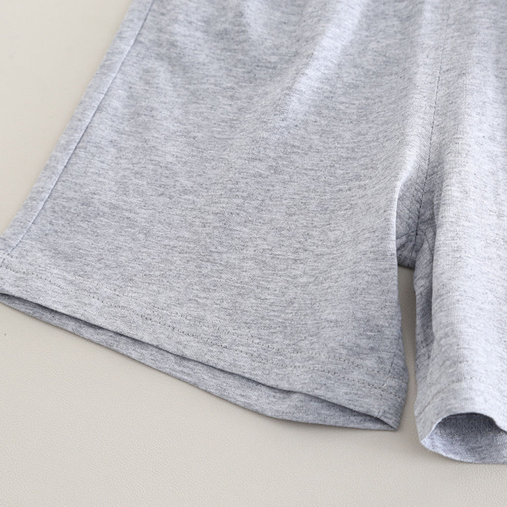 Boys Grey Typographic Printed Short Sleeves T-Shirt With Shorts Set 2 pc. Sets