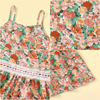 Girls Multicolour Floral Print Sleeveless Flared Dress Casual Dresses
