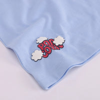 Boys Blue Popcorn Graphic Polo T-shirt With Drawstring Shorts Sets Sets