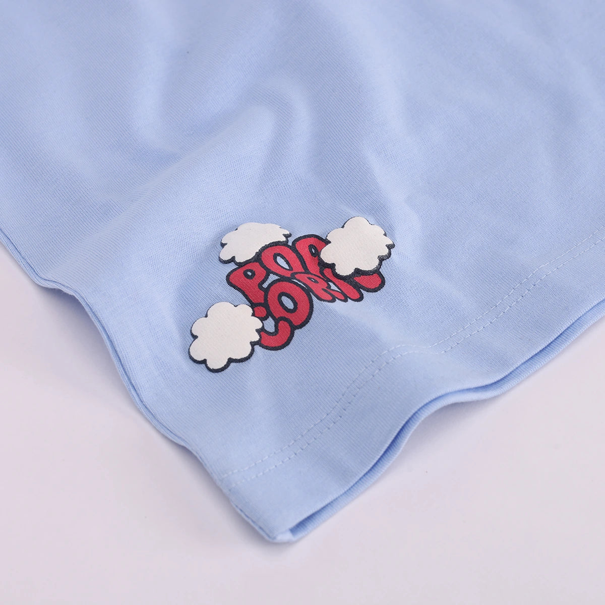 Boys Blue Popcorn Graphic Polo T-shirt With Drawstring Shorts Sets Sets