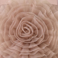 Girls Light Brown Floral Applique Sleeveless Party Gown Party Dresses