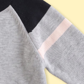 Boys Grey Bear Typographic Knitted Sweater Sweaters & Cardigans