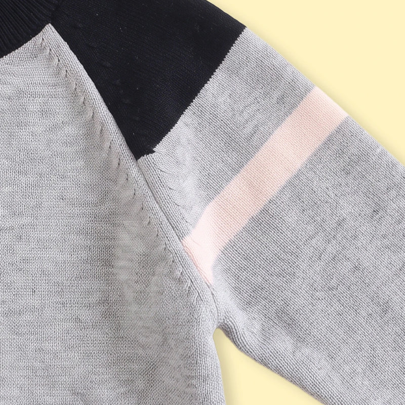 Boys Grey Bear Typographic Knitted Sweater Sweaters & Cardigans