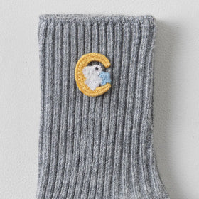 Pack of 6 Boys Multicolour Embroidery Applique Ankle Length Socks Socks