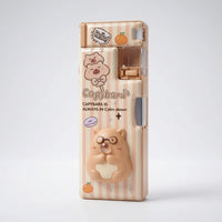 3D Squishy Capybara Pop Eye Magnetic Pencil Box for Kids Trending Accessories Light Brown Onesize