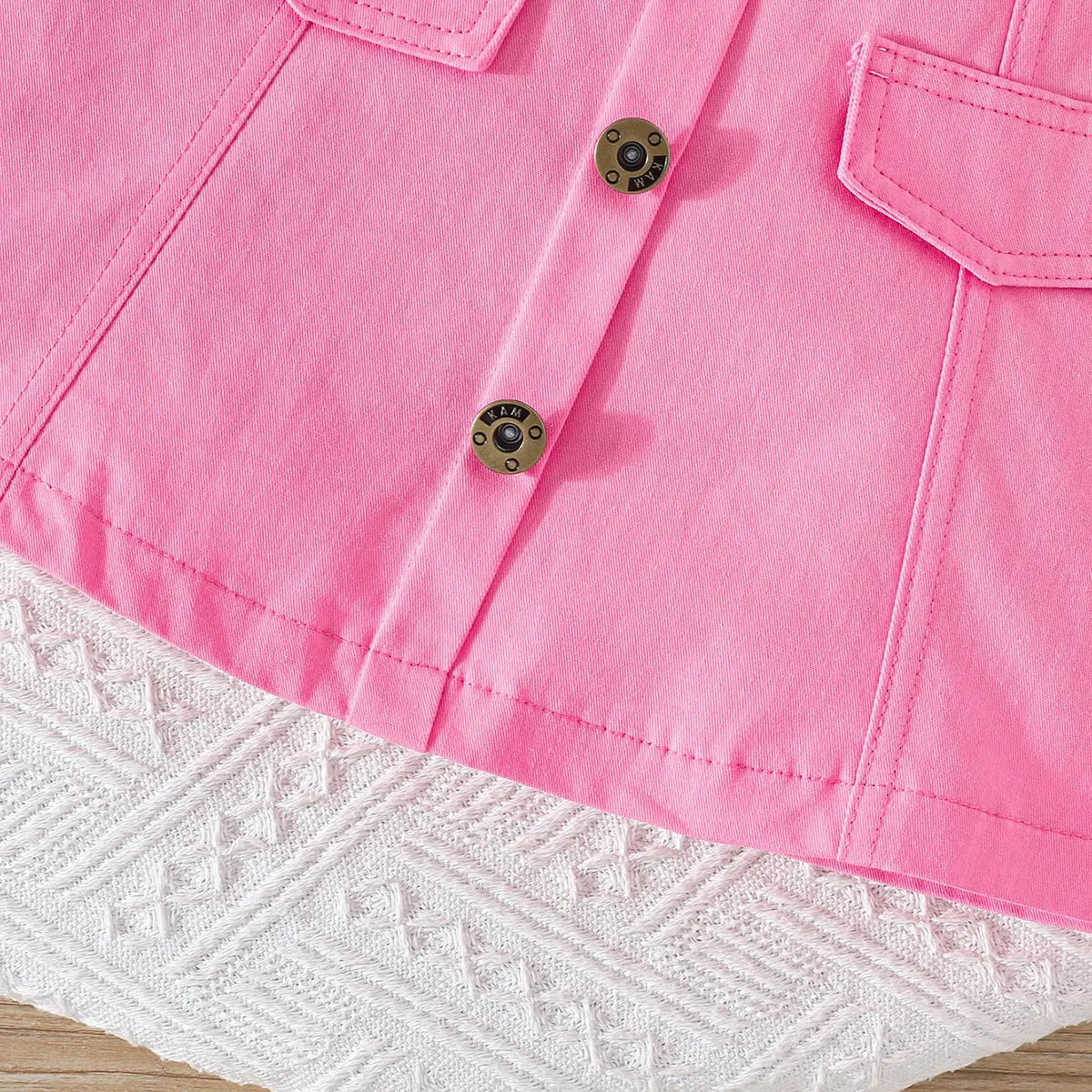 Girls Pink Self-Design Crop Length Top With Skirt Sets 2 pc. Sets