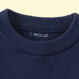 Boys Navy Blue Diamond Jacquard Long Sleeve Sweater Sweaters & Cardigans