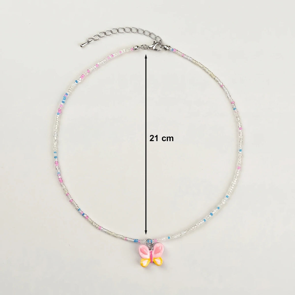 Pack Of 5 Girls Multicolour Charm Beaded Necklace Sets Necklace and Chains